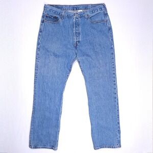 Vintage Levis 501 Jeans Mens 38x32 Blue Mexico Made Denim Pants Y2K